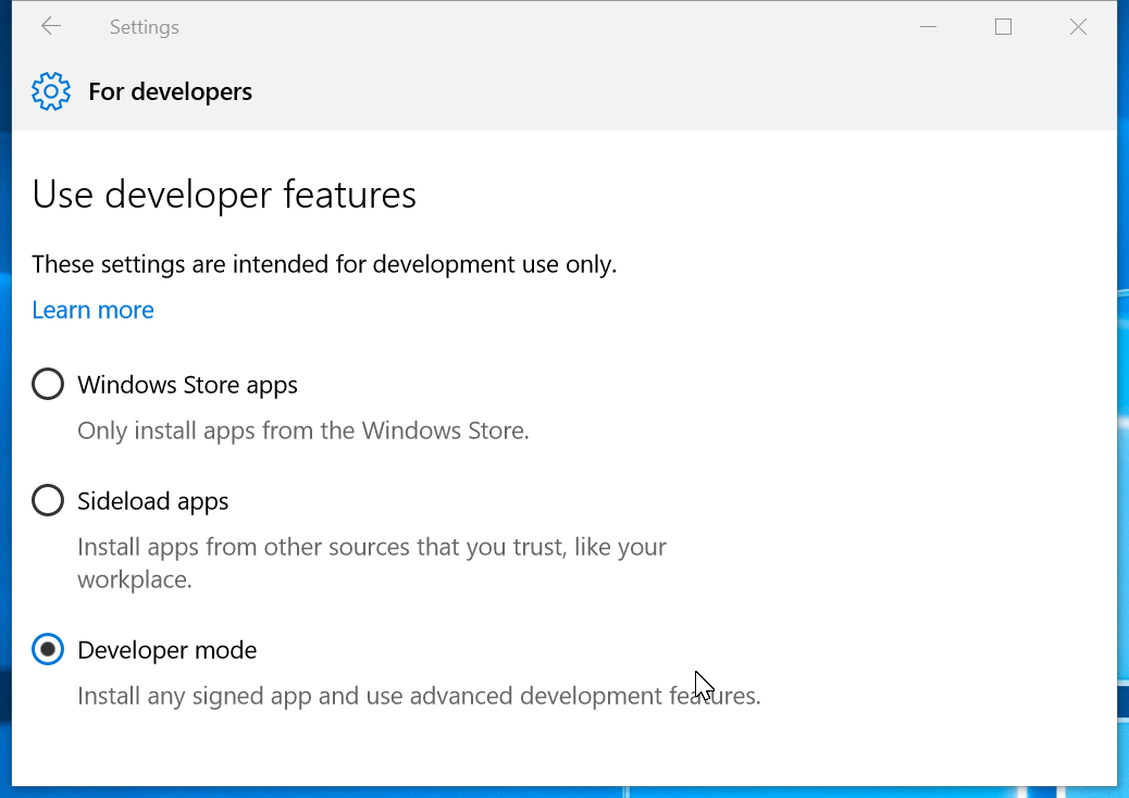 Enable Developer Mode